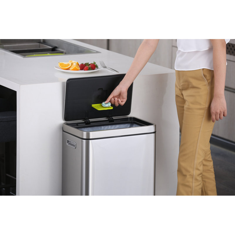 X Cube Kitchen Step-On Rubbish Bin, 165.60cm H x 109.72cm W x 84.83cm D, Brushed Stainless Steel, 40