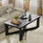 Ashai Wood Coffee Table Teapoy with Crossed Legs-96694188
