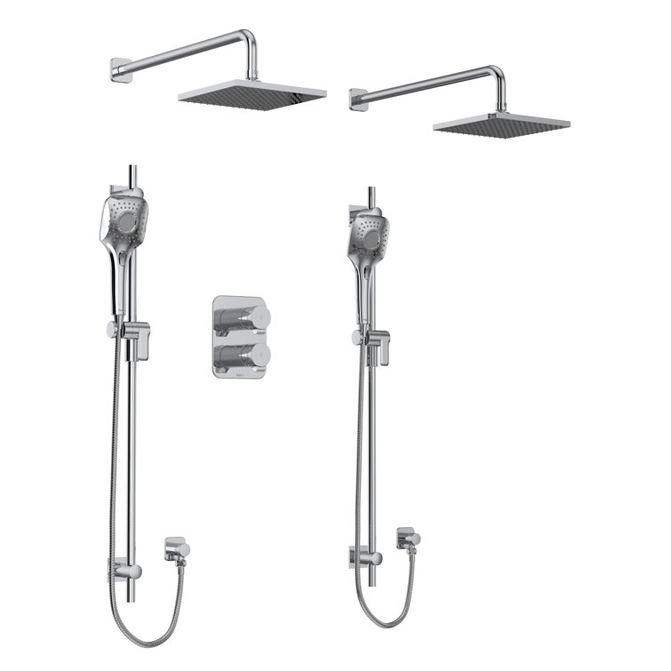Fresk 3/4" Thermostatic & Pressure Balance Shower System with Multiple Functions including Body Sprays