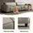 Gray Genuine Leather Modular Sofa cushion couch