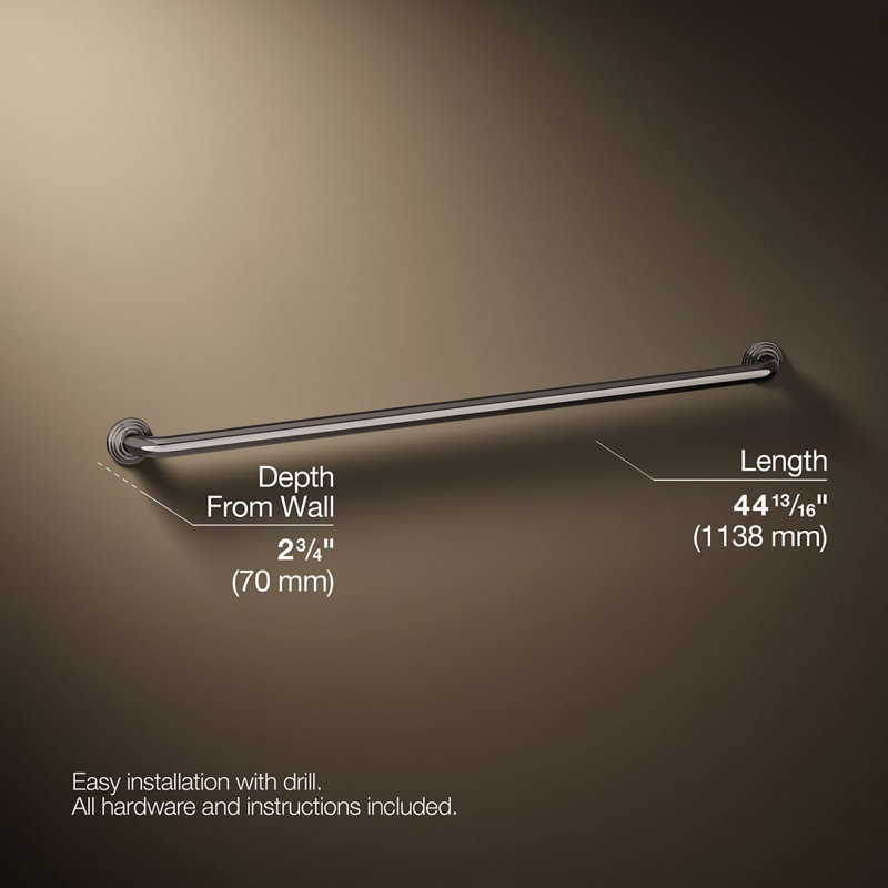 Traditional Grab Bar, 42"W, Vibrant Titanium