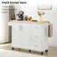 Îlot de cuisine avec comptoir à abattant, chariot d'îlot de cuisine roulant, table d'îlot de cuisine avec porte de grange avec armoire de rangement et support de tour, table d'îlot sur roulettes pour la cuisine-927338638