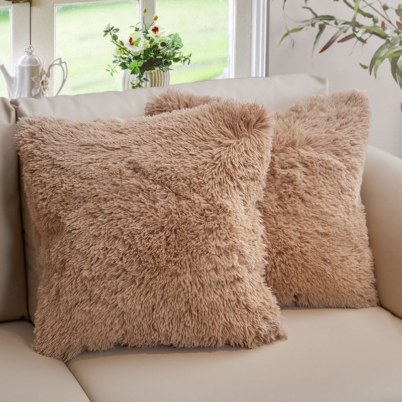  Housse et insert d'oreiller carré, Carré 18 po, Taupe