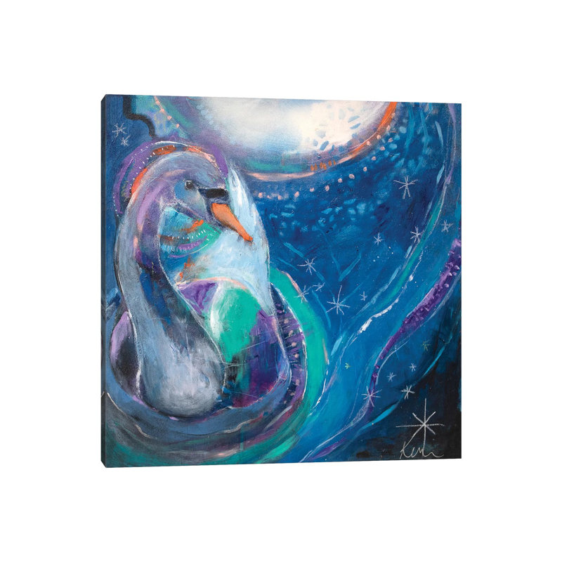 Ripples That Reach To The Moon by Kerri McCabe - Wrapped Canvas Print, 45.72 cm H x 45.72 cm W