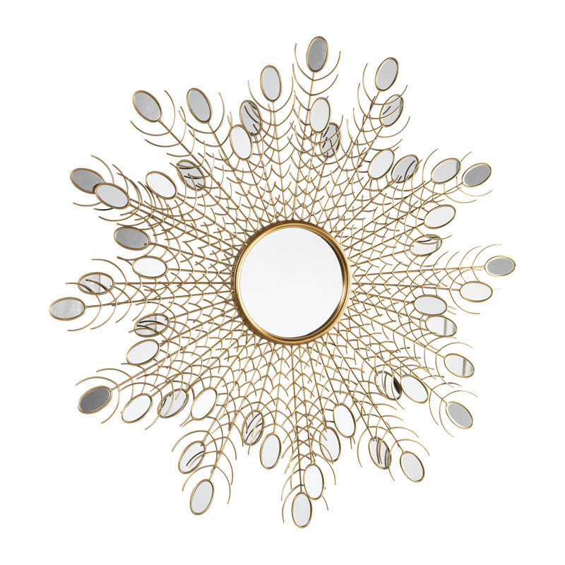 Janice Metal Flat Wall Mirror, Gold