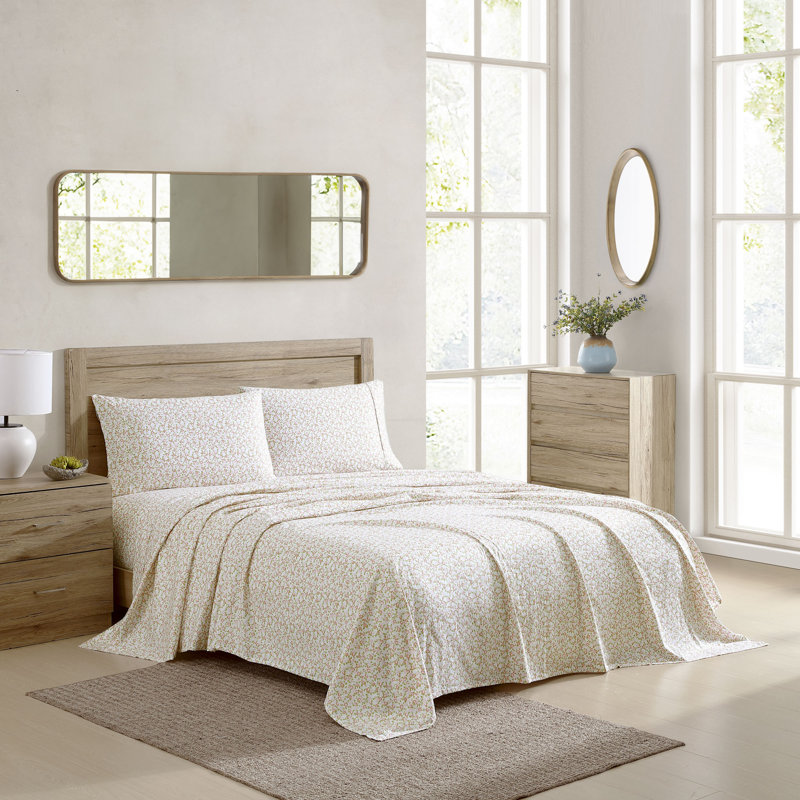 Zetta 300 Thread Count Floral 100% Cotton Sheet Set, Full