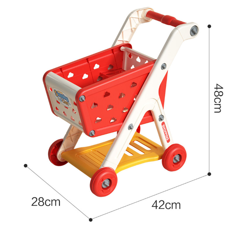 Mini chariot de jeu pour enfants avec panier de fruits et légumes, Bleu