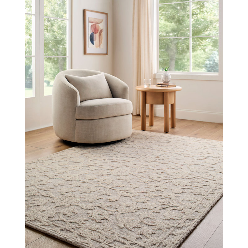 Konya Handmade Area Rug, Beige/Taupe/Cream, Rectangle 9' x 12'