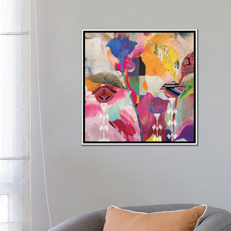 «Lea Dem Alone Floral» par Nikki Chu - impression, H 26 po x l 26 po x P 1,5 po, Cadre blanc