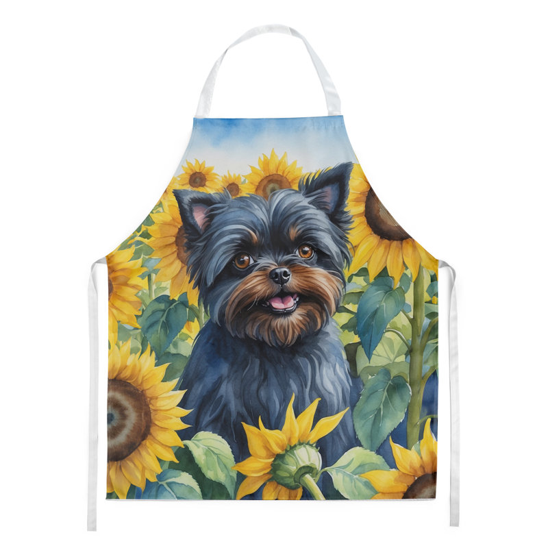 Affenpinscher en tablier tournesols