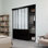 Portes de placard coulissantes 60 po x 80 po en verre de sécurité givré en acier noir thermolaqué avec trousse de quincaillerie d'installation