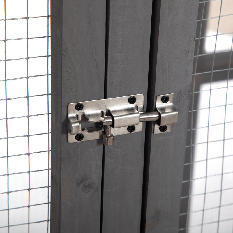 Cage à chat grise extra large - cage grillagée pour refuge pour chats, 62,86 po x 32,92 po, 71,08 po, toit ensoleillé, plateformes de jeu, à l'abri des prédateurs, facile à assembler sans stress