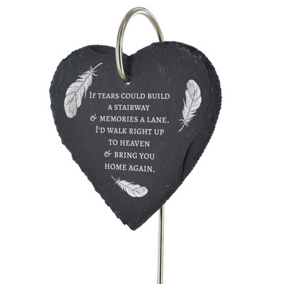 Bradlyn Waterproof Slate Heart People Memorial Plaque