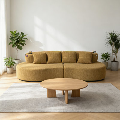 Canapé modulaire demi-lune incurvé, canapé modulaire compressé à 3 places pour le salon et le bureau