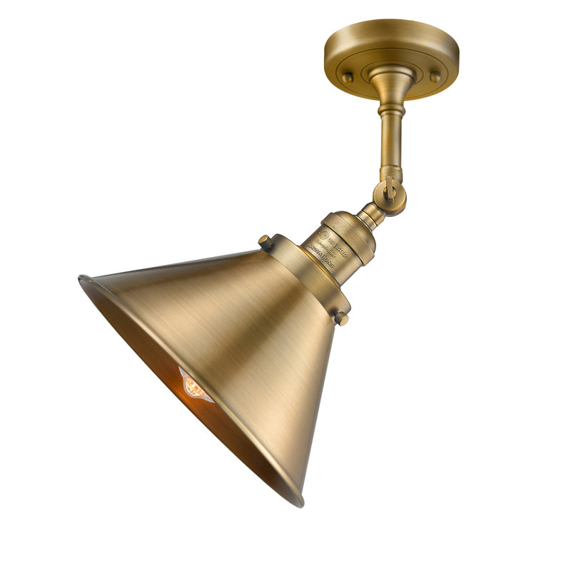 Paylor Steel Armed Sconce, LED, Brushed Brass, Brushed Brass