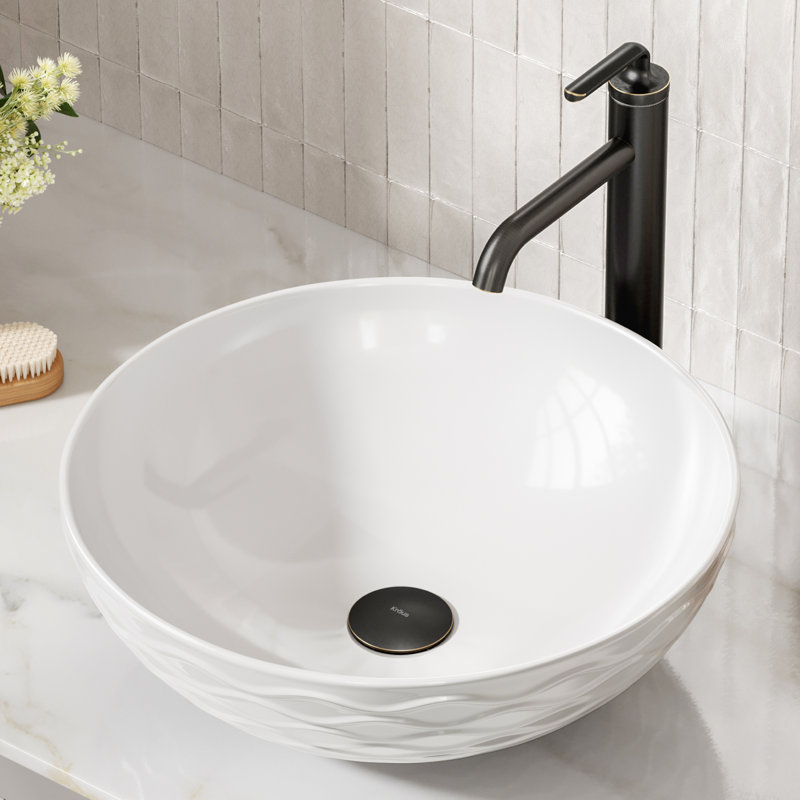 Extended Thread Pop-Up Bathroom Sink Drain, Oil Rubbed Bronze