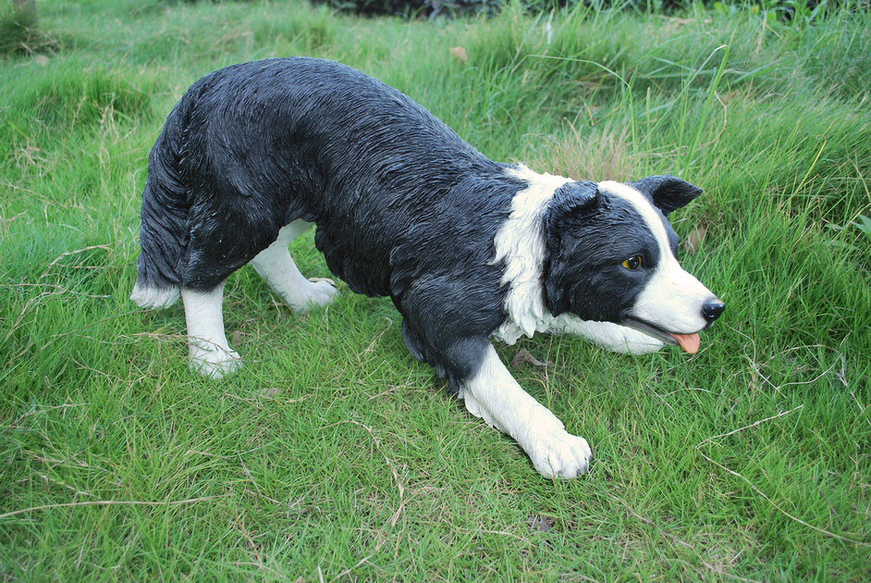 Border Collie Gartenstatue Aus Kunstharz – 20 X 12 X 8 Cm, Wasserdicht, Für Innen & Außen