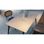 Table de salle à manger en pierre frittée, table de cuisine moderne en faux marbre de 63 po, table de patio rectangulaire en ardoise grise avec pieds en métal, table de salle à manger d'extérieur en pierre pour patio, cour arrière, résistante aux égratignures et à la chaleur-1419751806