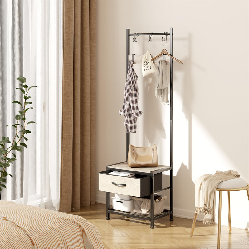 Blydenburgh Hall Tree 10cm Wide with Bench, Grey
