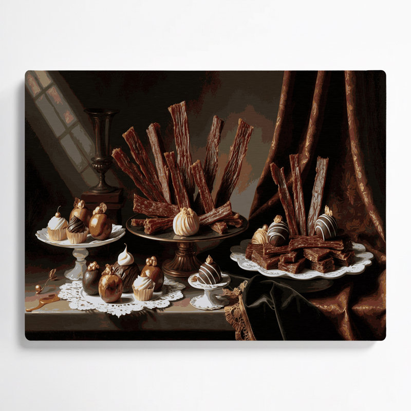 Art mural en métal noir Desserts, H 11 po x l 14 po
