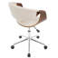 Chaise de bureau en noyer et crème