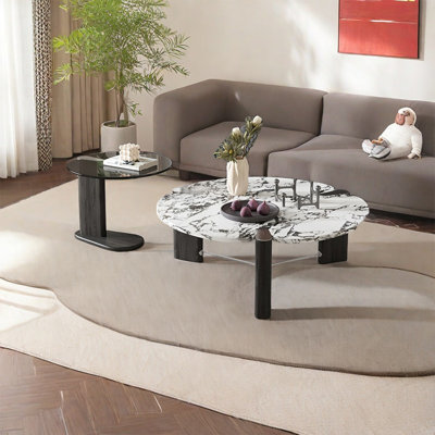 Table basse ronde moderne en marbre de luxe moderne