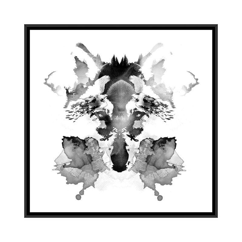 « rorschach », reproduction sur toile, H 18 po x l 18 po x P 1,5 po, Toile avec cadre noir