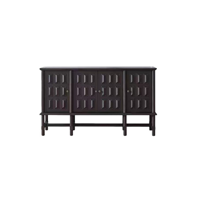 Buffet en bois massif rétro français, Noir