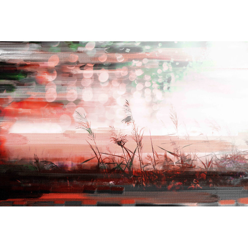 « red soleil gouttes »-impression sur toile tendue, 24 po x 36 po