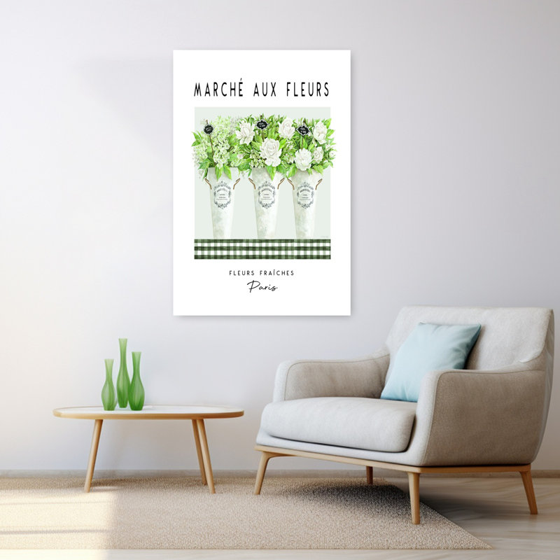 Contemporary Art Vintage Abstract Hydrangea Peony Flower Wall Art, 48" H x 32" W