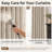 100% Blackout Curtains Thermal Insulated Drapes Faux Linen Pinch Pleated Privacy Window Panels with 20 Hooks for Bedroom & Living Room (Set of 2) -1952807663-1952807660