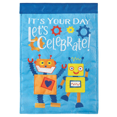 Double Sided 18 in. H x 13 in. W Polyester Birthday Garden flag