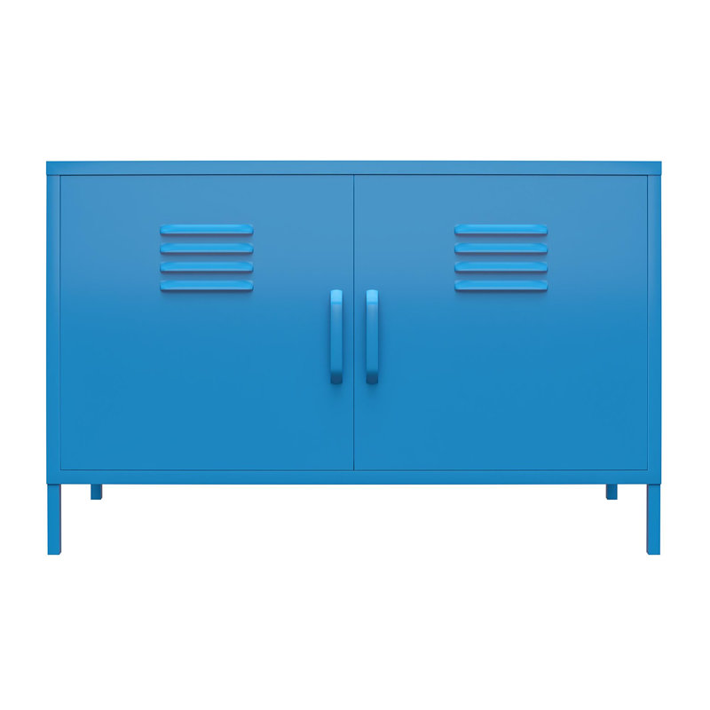 Lamprecht 2 -Door 2 -Shelf Storage Cabinet, Blue