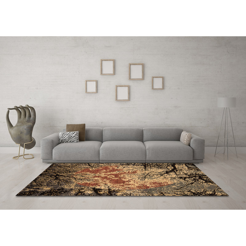 Cayvion Performance Abstract Indoor Rug, Round 7'