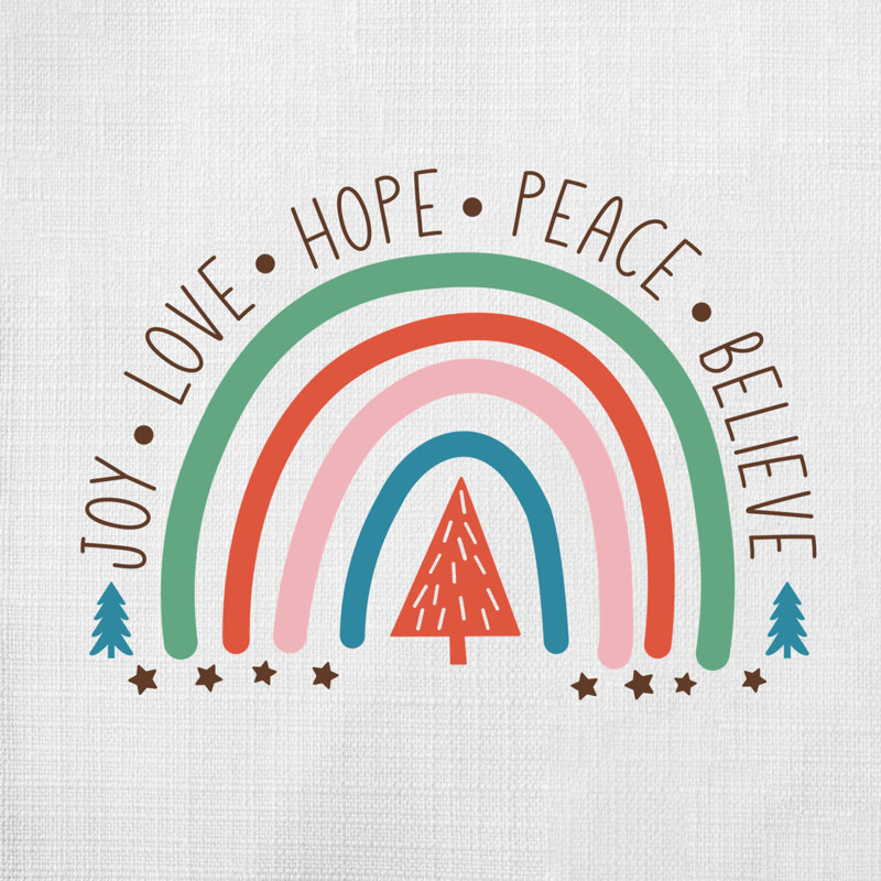 ChristmasRainbow-03 Reversible Throw Pillow, 20" x 20"
