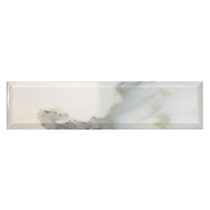 Calacatta Gold 3" x 12" Beveled Marble Wall Tile