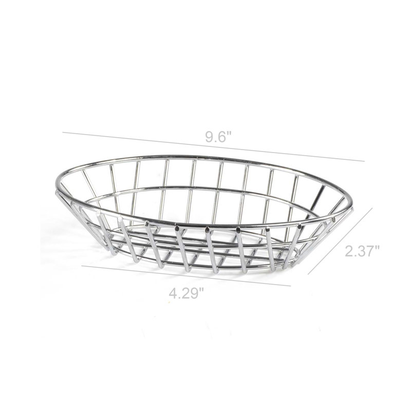 Panier ovale en fil d'acier inoxydable