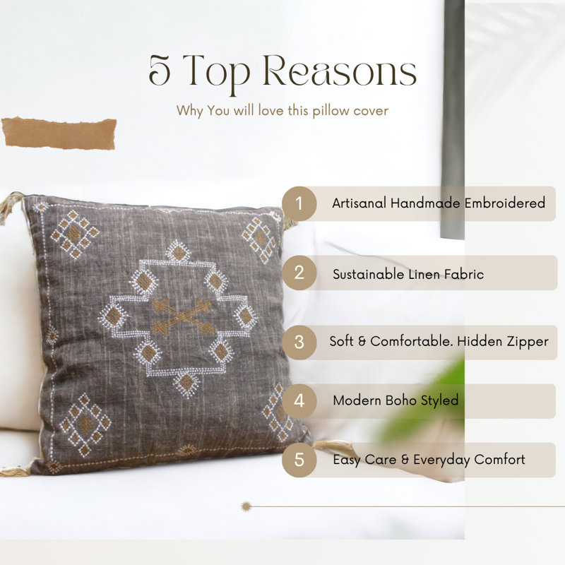 Anikin Geometric Linen Pillow Cover