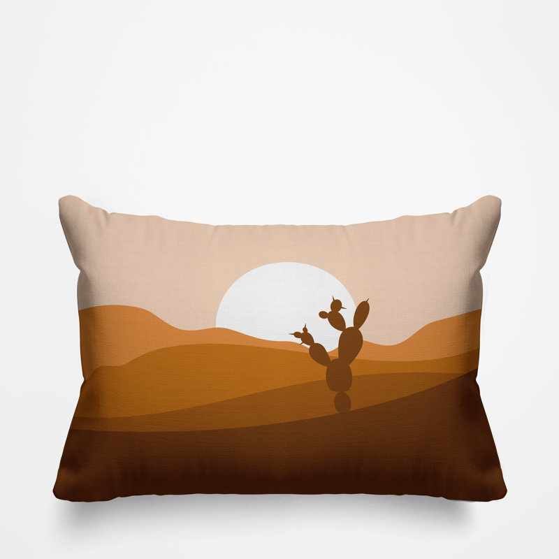 Coussin décoratif intérieur / extérieur Minimalist Desert, Orange