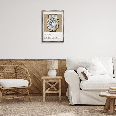 Toile flottante avec cadre naturel en terre cuite par cartissi