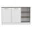 Ginger Kitchen Island, Three Open Shelves, Two Cabinets -White / Dark Brown, Kitchen Island