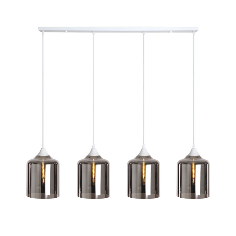 Gunda 4 - Light Kitchen Island Pendant, Silver, White
