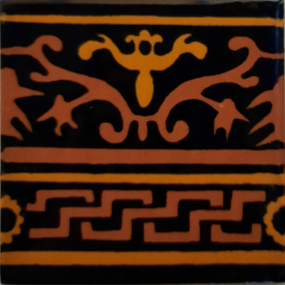 4.2" x 4.2" 9pcs TalaMex Soria Talavera Mexican Tile
