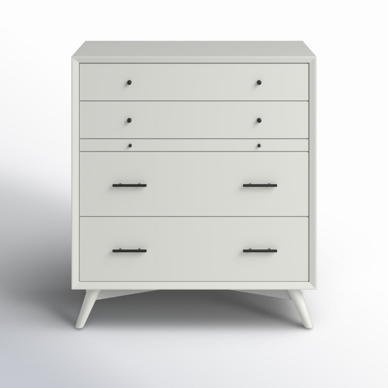 Williams 4 Drawer 38'' W Solid Wood Chest, White