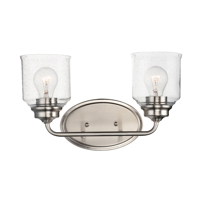 Éclairage pour meuble-lavabo à intensité variable Nunez, Nickel satiné