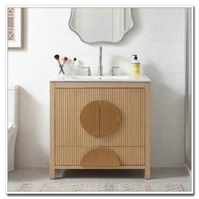 30 Inch Fluted Bathroom Vanity with Sink