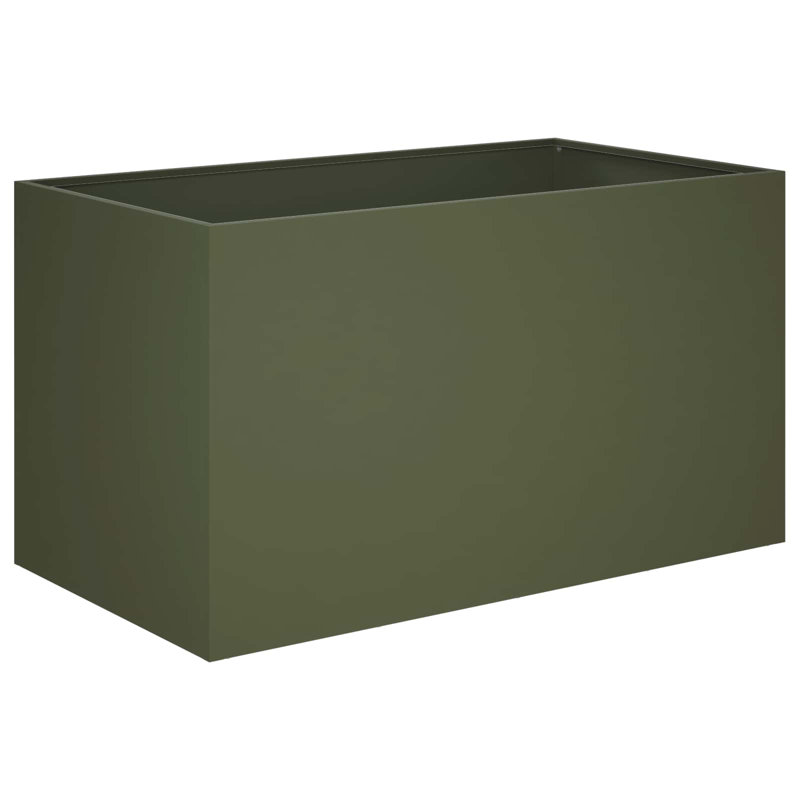 Planter, 50cm H x 100cm W x 50cm D, Olive Green, 2