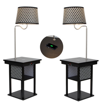 Madison LED Table And Lamp Combo Bundle With Wireless Charging