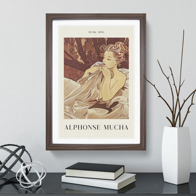 Dusk by Alphonse Mucha - Framed Print