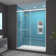 50'' - 54'' W x 72'' H Double Sliding Semi-Frameless Shower Door with SGCC Certified Clear Glass